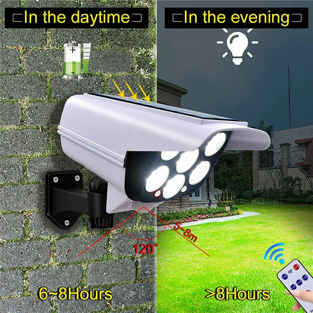야외 태양 빛 모션 센서 보안 더미 카메라 무선 홍수  - Home Security Items 리뷰 및 가격