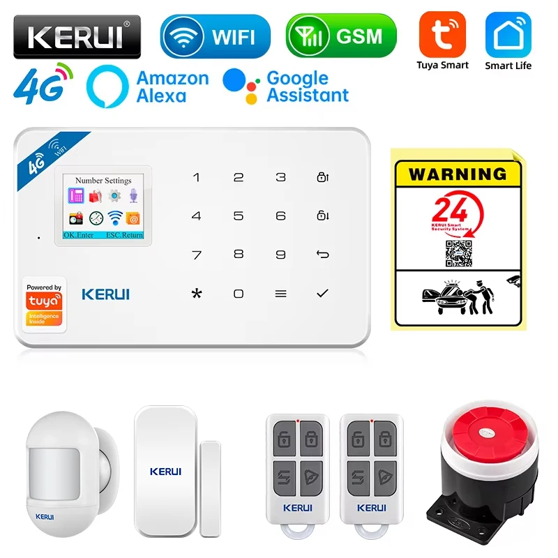 KERUI 보안 경보 시스템 키트 W184 4G WIF - Sim Gsm Alarm 리뷰 및 가격