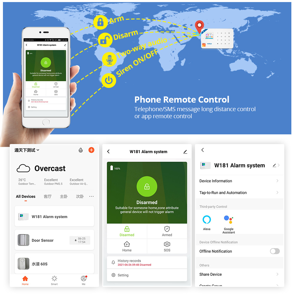 KERUI 보안 경보 시스템 키트 W184 4G WIF - Sim Gsm Alarm 리뷰 및 가격