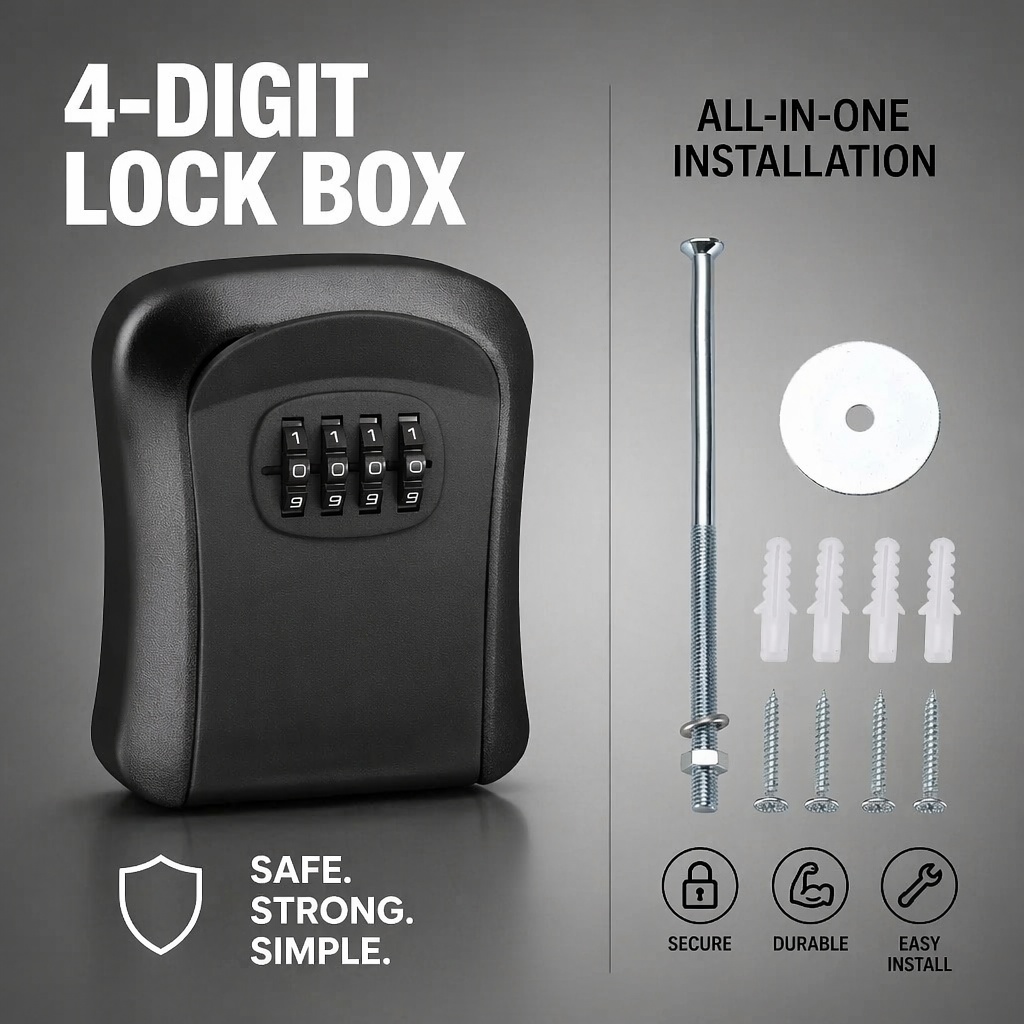 벽걸이형 방수 키 보관함 두꺼운 ABS 도난 방지 4자 - Home Security Box 리뷰 및 가격